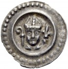 ALTDEUTSCHE MÜNZEN UND MEDAILLEN. KONSTANZ, BISCHÖFLICHE MÜNZSTÄTTE. HEINRICH II. VON KLINGENBERG, 1293-1306 
Brakteat. Mitrierte Büste des Bischofs ...