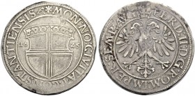 ALTDEUTSCHE MÜNZEN UND MEDAILLEN. KONSTANZ, STADT. 
Taler 1625 mit Titel Ferdinand II. Stadtschild. Rv. Gekrönter Doppeladler. Nau 193, Rutishauser 1...