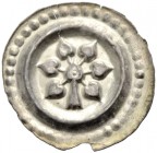 ALTDEUTSCHE MÜNZEN UND MEDAILLEN. LINDAU, KÖNIGLICHE MÜNZSTÄTTE. 
Pfennig um 1260 Linde mit 7 Blättern, der Stamm ist unten gerade abgeschnitten. 0,3...
