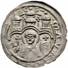 ALTDEUTSCHE MÜNZEN UND MEDAILLEN. MAGDEBURG, ERZBISTUM. WICHMANN VON SEEBURG, 1152-1192 
Brakteat. Brustbild des hl. Moritz mit Fahne und Schild unte...