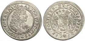 ALTDEUTSCHE MÜNZEN UND MEDAILLEN. MONTFORT, GRAFSCHAFT. ANTON, 1686-1693, als Vormund für seinen Neffen ANTON DEN JÜNGEREN 
15 Kreuzer 1692. Brustbil...
