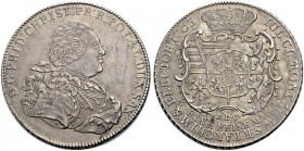 ALTDEUTSCHE MÜNZEN UND MEDAILLEN. SACHSEN-ALB. LINIE, KURFÜRSTENTUM NACH 1547. FRIEDRICH CHRISTIAN, 1763 (5. Okt. - 7. Dez.) 
Konventionstaler 1763 E...