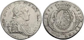 ALTDEUTSCHE MÜNZEN UND MEDAILLEN. SACHSEN-ALB. LINIE, KURFÜRSTENTUM NACH 1547. FRIEDRICH AUGUST III., 1763-1806 
Konventionstaler 1799, I.E.C., Dresd...