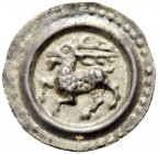 ALTDEUTSCHE MÜNZEN UND MEDAILLEN. SIGMARINGEN-HELFENSTEIN, GRAFSCHAFT. GOTTFRIED III., 1247-1263 
Brakteat, Sigmaringen. Hirsch schreitet n. l. 0,48 ...