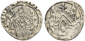 ALTDEUTSCHE MÜNZEN UND MEDAILLEN. SOEST, ERZBISCHÖFLICH KÖLNISCHE MÜNZSTÄTTE. SIEGFRIED VON WESTERBURG, 1275-1297 
Pfennig. Sitzender Erzbischof mit ...