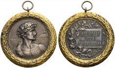 ALTDEUTSCHE MÜNZEN UND MEDAILLEN. VILLINGEN. MEDAILLEN 
SCHWENNINGEN. Medaille 1928 zum Turn-Kreisfest. Brustbild eines Athleten mit Lorbeer- und Eic...