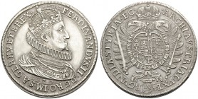 RÖMISCH-DEUTSCHES REICH. FERDINAND II., 1619-1637 
Taler 1620 Graz. Gekröntes Brustbild n. r. Rv. Gekrönter Doppeladler. Her. 412a, Voglh. 134/I, Dav...