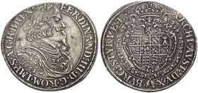 RÖMISCH-DEUTSCHES REICH. FERDINAND III., 1637-1657 
Taler 1653, Graz. Belorbeertes Brustbild n. r. Rv. Gekröntes Wappen in Ordenskette. Her. 405, Vog...