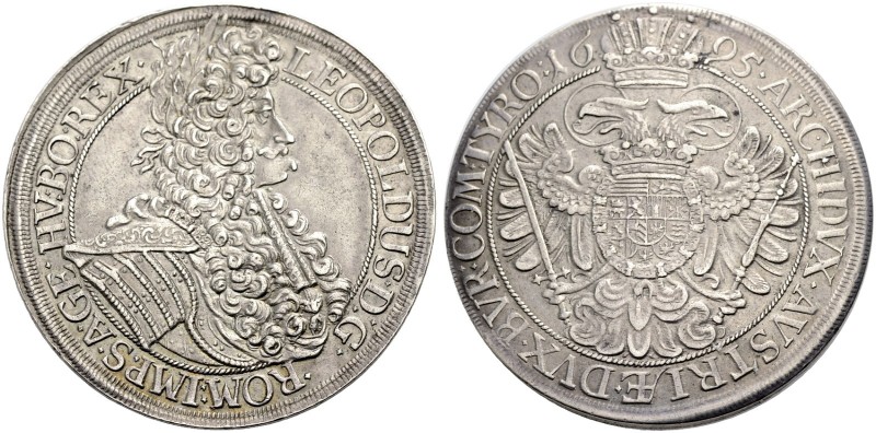 RÖMISCH-DEUTSCHES REICH. LEOPOLD I., 1657-1705 
Taler 1695, Wien. Belorbeertes ...