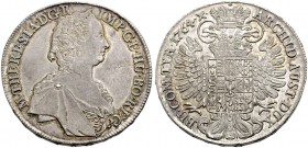 RÖMISCH-DEUTSCHES REICH. MARIA THERESIA, 1740-1780 
Konventionstaler 1764, Hall. Brustbild r. Rv. Gekrönter Doppeladler. Eyp. 79, Her. 460, Dav. 1121...