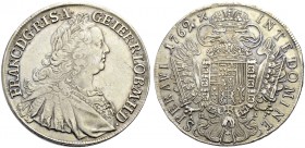 RÖMISCH-DEUTSCHES REICH. FRANZ I., 1745-1765 
Konventionstaler 1762 H-A, Hall. Belorbeertes Brustbild r. Rv. Gekrönter Doppeladler. Eyp. 626, Her. 13...