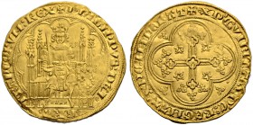 EUROPÄISCHE MÜNZEN UND MEDAILLEN. FRANKREICH. KÖNIGLICHE MÜNZEN. PHILIPPE VI DE VALOIS, 1328-1350 
Ecu d'or à la chaise. Thronender König mit Schwert...