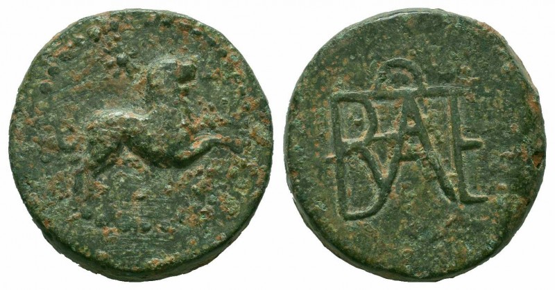 KINGS of BOSPORUS. Polemo I. Circa 14/3-10/9 BC. AE Bronze

Obverse : Lion spr...