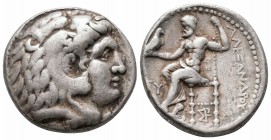 KINGS of MACEDON.Antigonos I Monophthalmos.320-306/5 BC.Tarsos Mint.AR Tetradrachm

Obverse : Head of Herakles right, wearing lion skin
Reverse : A...