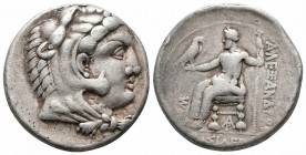 KINGS of MACEDON.temp.Alexander III – Philip III.Circa 324/3-320 BC.Arados Mint.AR Tetradrachm 

Obverse : Head of Herakles right, wearing lion skin
R...