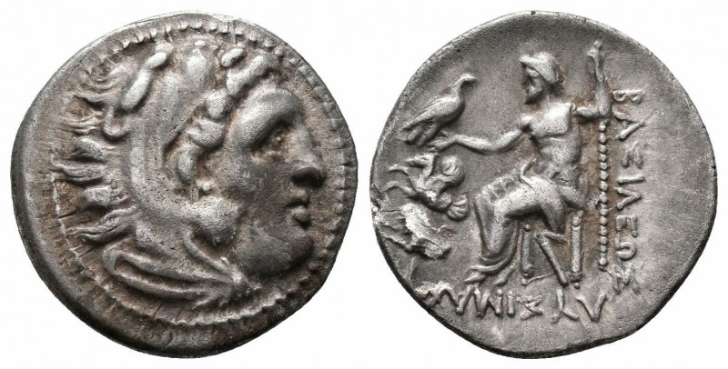 KINGS of THRACE.Lysimachos.305-281 BC.Lampsakos Mint.AR Drachm 

Obverse : Head ...
