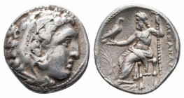 KINGS of MACEDON.Alexander III.336-323 BC.Struck under Philip III.Teos Mint.AR Drachm

Obvserse : Head of Herakles right, wearing lion skin headdress
...