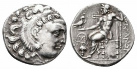 KINGS of MACEDON.Alexander III.336-323 BC.Chios Mint.AR Drachm

Obverse : Head of Herakles right, wearing lion's skin headdress
Reverse : AΛΕΞΑΝΔΡΟΥ;Z...
