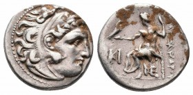 KINGS of MACEDON.Alexander III.336-323 BC.Struck under Antigonos I.Lampsakos Mint.AR Drachm

Obverse : Head of Herakles right, wearing lion's skin hea...