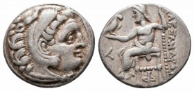KINGS of MACEDON.Alexander III.336-323 BC.Kolophon Mint.AR Drachm

Obverse : Head of Herakles right, wearing lion skin headdress
Reverse : ΑΛΕΞΑΝΔΡΟΥ;...
