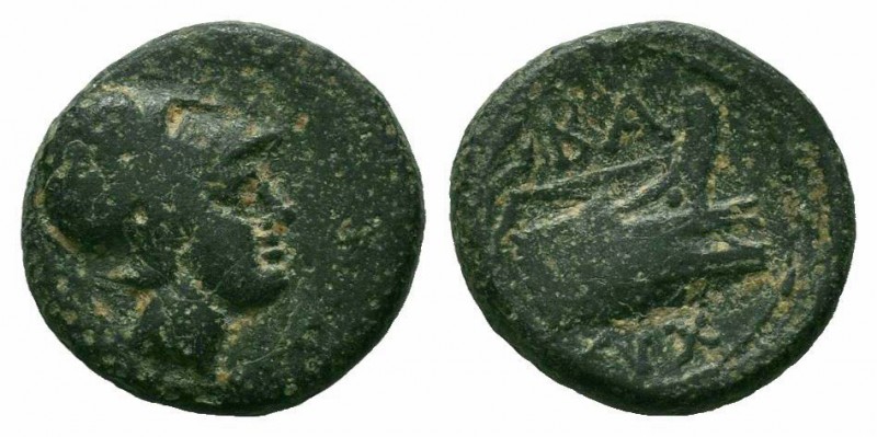 KINGS of MACEDON.Demetrios I.306-283 BC.AE Bronze

Obverse : Helmeted head of At...