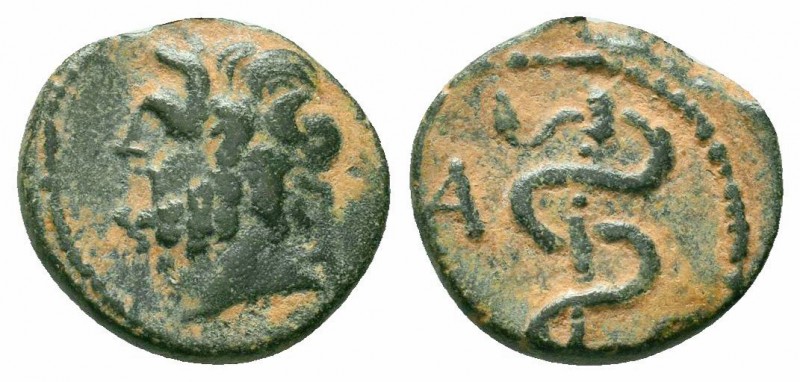 MYSIA.Pergamum.Midddel Late 2nd Century BC.AE Bronze

Obverse : Laureate head of...