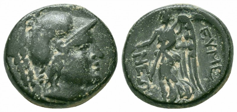 PHRYGIA.Eumeneia.After 133 BC.AE Bronze

Obverse : Helmeted head of Athena to ri...
