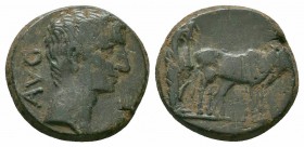 MACEDON.Philippi.Augustus. 27 BC -14 AD.AE Bronze

Obverse : AVG; bare head of Augustus to right
Reverse : two priests ploughing, right

Reference : R...
