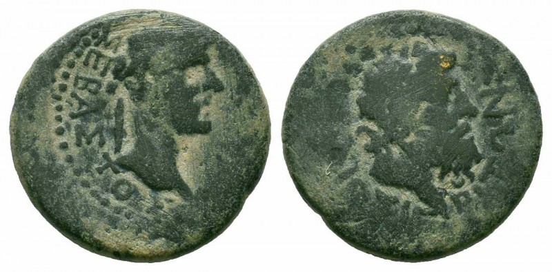 LYDIA.Dioshieron.Tiberius.14-37 AD.AE Bronze

Obverse : ΣΕΒΑΣΤΟΣ; laureate head ...