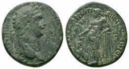 CARIA.Antiocheia ad Maeander .Domitian.81-96 AD.AE Bronze

Obverse : ΔΟΜΙΤΙΑΝΟϹ ΚΑΙϹΑΡ ϹƐΒΑϹΤΟϹ ΓƐΡΜΑΝΙΚΟϹ; laureate head of Domitian, right
Reverse :...