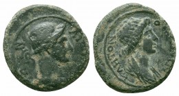 MYSIA.Pergamon.Circa 27-138 AD.AE Bronze 

Obverse : ΘEON CYNKΛHTON; draped bust of the Senate right
Reverse : ΘEAN ΡΩMHN; draped bust of Roma right

...