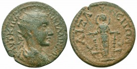 PHRYGIA.Aezanis.Gallienus.253-268 AD.AE Bronze

Obverse : AYT K ΠOY ΛIK ΓAΛΛIHNOC; radiate, draped and cuirassed bust right
Reverse : AIZANEITΩN; Cult...