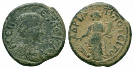 PHRYGIA.Hadrianopolis Sebaste.Geta.198-209 AD.AE Bronze

Obverse : Λ CЄΠ ΓЄTAC K; bare headed, draped and cuirassed bust of Geta to right
Reverse : AΔ...