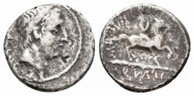 L. MARCIUS PHILIPPUS.57 BC.Rome Mint.AR denarius

Obverse : ANCVS; diademed head of Ancus Marcius right
Reverse : PHILIPPVS AQVA MAR; equestrian statu...