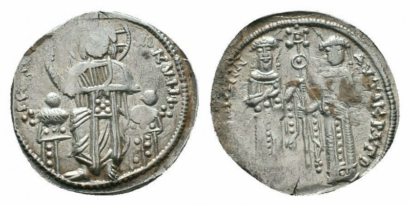 ANDRONICUS II with MICHAEL IX. 1282-1328 AD.Constantinople Mint.AR Basilikon

Ob...