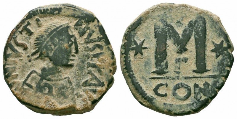 JUSTIN I.518-527 AD.Constantinople Mint.AE Follis

Obverse : DN IVSTINVS PP AVG;...