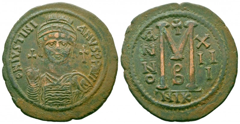 JUSTINIAN I.527-565 AD.Nicomedia Mint.AE Follis

Obverse : D N IVSTINIANVS P P...