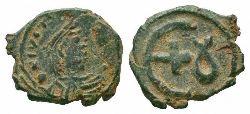 JUSTINIAN I.527-565 AD.Antioch Mint.AE Pentanumummi

Obverse : D N IVSTINIANVS P...