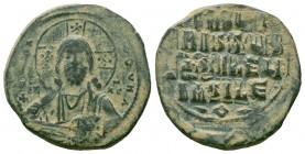 BASIL II & CONSTANTINE VIII.976-1025 AD.Class 2 Anonymous Issue.Constantinople Mint.AE Follis

Obverse : EMMANOVHL / IC - XC; Facing bust of Christ Pa...