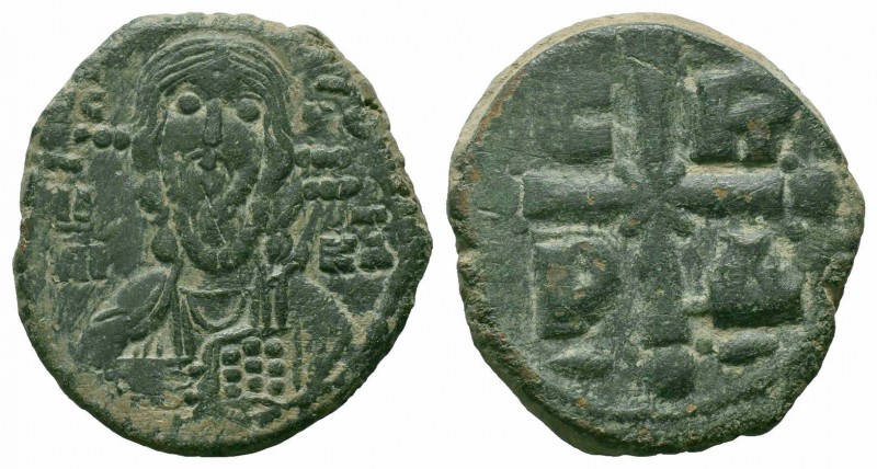 ROMANUS IV.1068-1071 AD.Constantinople Mint.AE Follis

Obverse : IC-XC NI-KA; fa...