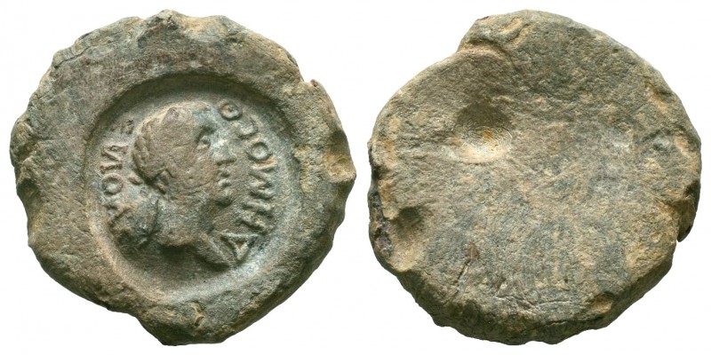 LEAD TESSERA of DEMONSTHENES.BP Lead 

Obverse : ΔHMOCΘЄNOY; laureate head of De...