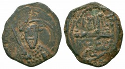 CRUSADERS.Antioch.Tancred.1101-1112 AD.AE Follis

Obverse : St. Peter standing facing, raising right hand in benediction and holding long cross with l...