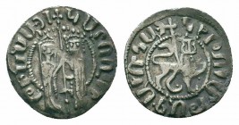 CILICIAN ARMENIA.Hetoum I and Zabel.1226-1270 AD.AR Tram 

Obverse : Zabel and Hetoum standing facing one another, each crowned with head facing and h...