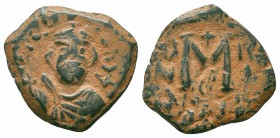 UMAYYAD CALIPHATE.Pseudo Byzantine Type.Imitating the Types of Constans II.Circa 647-670 AD.AE Fals

Obverse : IҺPЄR STOҺ; crowned a nd draped bust fa...