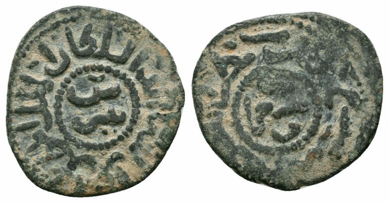 MAMLUK.Baybars II.708-709 AD.Trablus mint.709 AH.AE Fals

Obverse : Arabic legen...