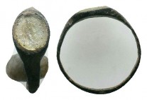 Byzantine.Circa 7th-13th century AD. Nice bronze ring with a seal stone on bezel

Weight : 1.0 gr

Diameter : 16 mm
