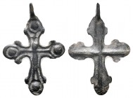 Byzantine.Circa 7th-13th century AD. Nice bronze Cross Pendant

Weight : 4.1 gr 

Diameter : 40X27 mm