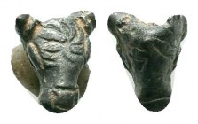 Ancient Rome.Circa 1st-3rd century AD.Silver Bull Head

Weight : 1.7 gr

Diameter : 12X9 mm