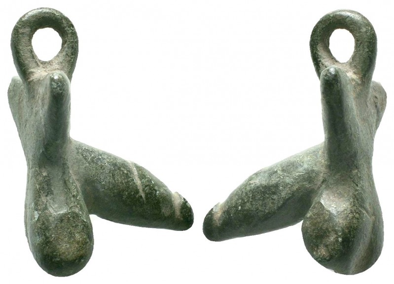 Ancient Rome.Circa 1st-3rd century AD.Bronze Phallus Pendant

Weight : 32.9 gr

...