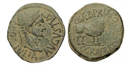 CALAGURRIS. As Augusto. L.Baebius Priscus, Cgran.Brocchus. ACCIP-3122a. Pát. verdosa. 12,62 g. MBC